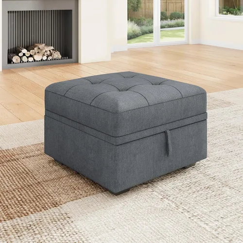 Vista 18 de HONBAY Sofá cama modular modular con cama extraíble, sofá en forma de L con asiento de almacenamiento, sofás seccionales para sala de estar, beige