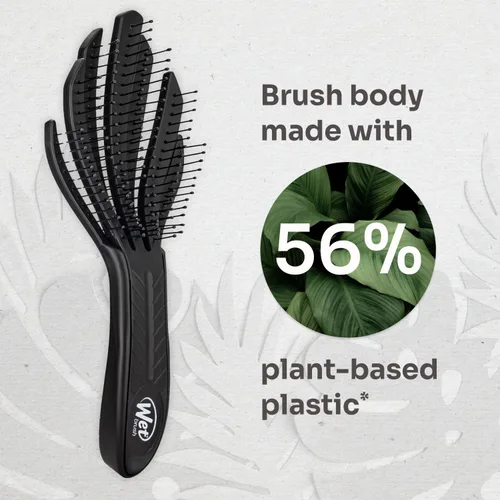 Vista 6 de Wet Brush Go Green Cepillo desenredante para rizos, negro, cerdas desenredantes IntelliFlex ultrasuaves que se deslizan a través de los enredos