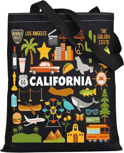 Vista 8 de WZMPA Bolsa de viaje California – Regalo de vacaciones y bolsa de compras – Regalo de recuerdo Calif 2