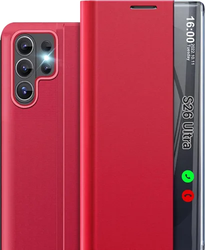 Vista 39 de Funda de teléfono para Samsung Galaxy A16 5G, Clear View Window Funda delgada de lujo para teléfono Galaxy A16 con soporte, funda protectora