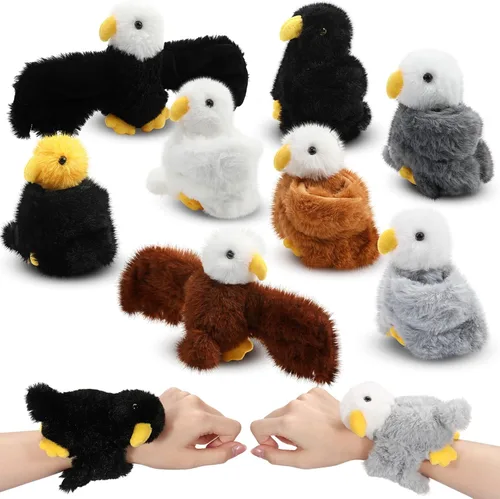 Vista 13 de Liliful Paquete de 8 pulseras de peluche para niños, regalos de animales de peluche, premios de clase de graduación de 8 pulgadas, muñequera, linda