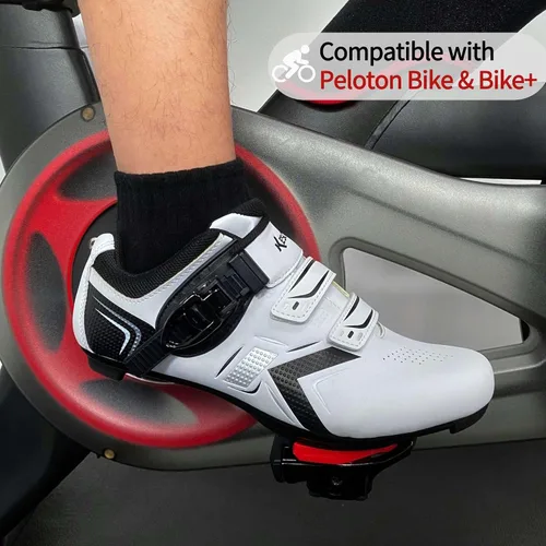 Vista 3 de KESCOO Zapatos de ciclismo para hombre y mujer, compatibles con zapatos de bicicleta Peloton y tacos Delta preinstalados, zapatos de ciclismo