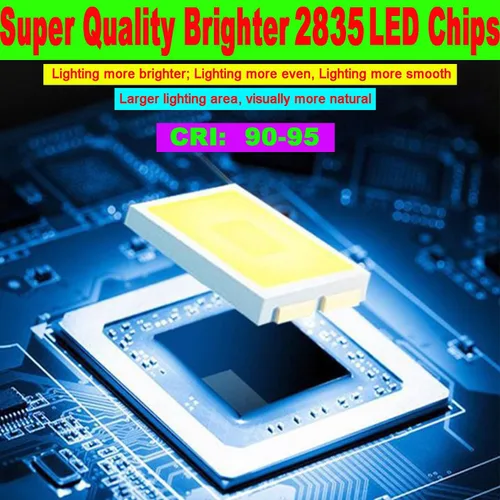Vista 5 de SUYOOULIN Tira de luces LED, 3.3 pies/3.3 ft súper brillante 4000 lúmenes, 2835 180 LEDs/S/M tiras de luz LED, alto voltaje AC110V-130V Waterpoof