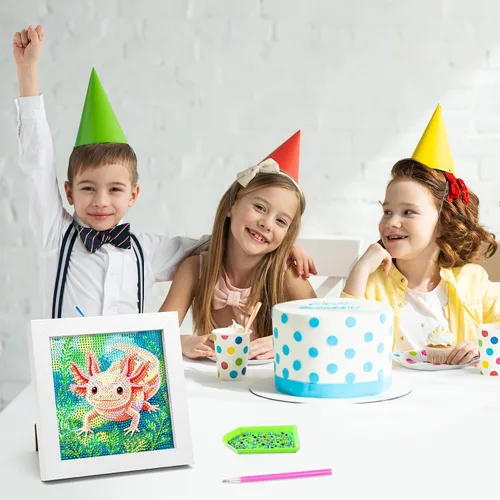 Vista 7 de Libfx Kits de arte de diamantes para niños con marco de arte de diamantes para niñas, niños, principiantes, artes y manualidades de 8 a 12 años