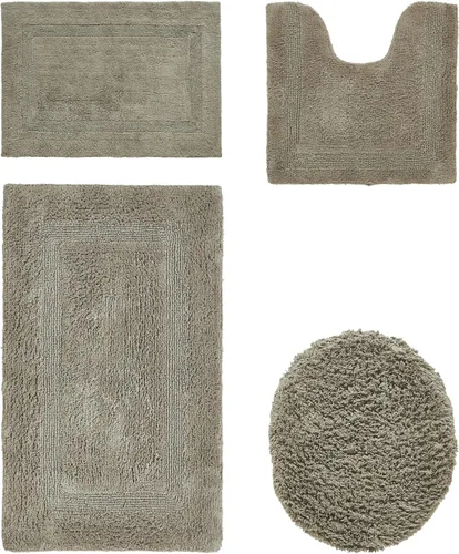 Vista 79 de Better Trends - Juego de 2 alfombras de baño 100% algodón, extra suaves, con borlas, de 17" x 24", alfombra de baño superabsorbente y reversible