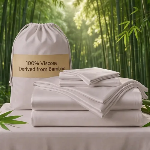 Vista 12 de TWK Juego de sábanas de lujo, viscosa 100% orgánica genuina derivada de bambú, refrescante y transpirable, suave como la seda, sábanas y fundas