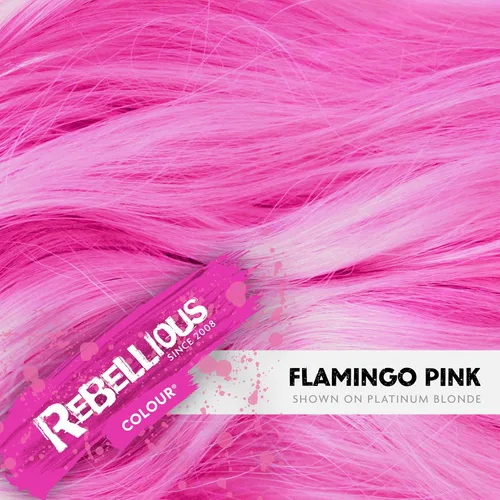 Vista 3 de Rebellious Colours - Tinte semipermanente vegano para el cabello, 2.4 fl oz (rosa flamenco)