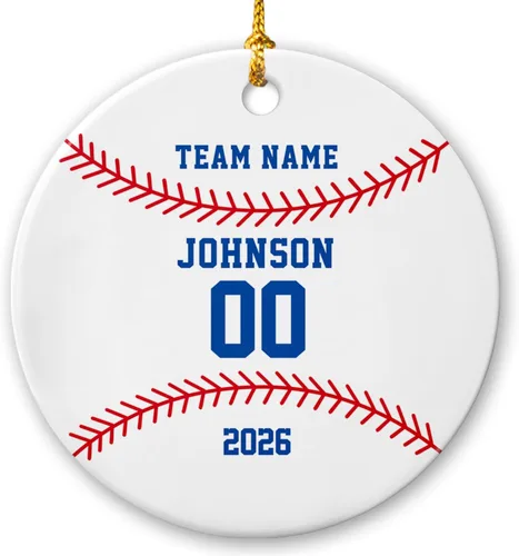 Vista 15 de Adornos personalizados de cerámica de fútbol americano, recuerdo de adorno de Navidad de jugador de fútbol americano, regalo para atletas
