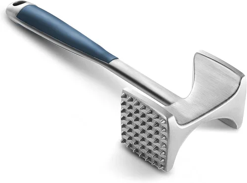 Vista 11 de KITEXPERT Martillo ablandador de carne con mango de agarre cómodo, mazo de doble cara para cocina, resistente para ablandar bistec, carne de res