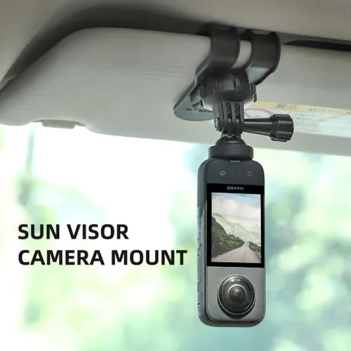 Vista 2 de Soporte para visera solar de automóvil para teléfono celular, abrazadera de teléfono de rotación de 360°, soporte de montaje para automóvil