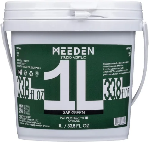 Vista 38 de MEEDEN Juego de pintura acrílica: 1L/33.8 oz x 12 colores pinturas acrílicas grandes a granel - Pinturas artísticas brillantes de cuerpo pesado