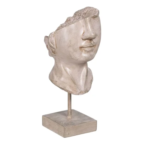 Vista 2 de Figura Decorativa Beige Rostro 12,5 x 13,5 x 27,5 cm