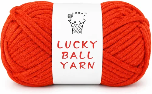 Vista 13 de LUCKY BALL Hilo para ganchillo, 3.53 oz/109 yardas, 70% algodón, 30% nailon, #5, hilo de tubo voluminoso para tejer, para bolsos, sombreros