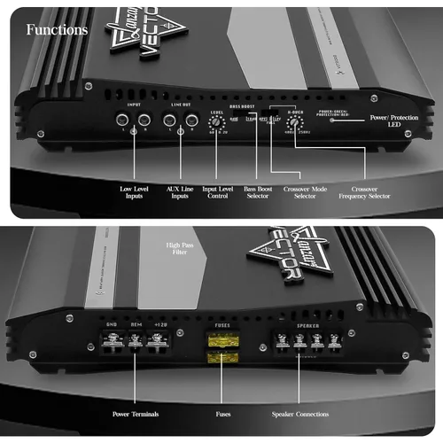 Vista 3 de Lanzar Jovial - Amplificador estéreo para automóvil de 2 canales, 36 W, alta potencia, sonido de audio de 2 canales, caja de amplificador de altavoz