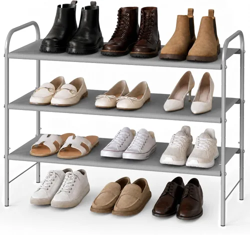 Vista 10 de Simple Houseware - Organizador de almacenamiento de 2 niveles, 12 pares, bronce
