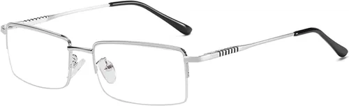 Vista 8 de Half Rimless Metal Eyewear Frames Blue Light Blocking Transparent Lens Business Glasses