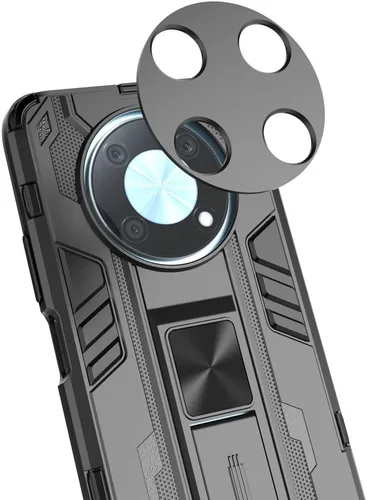 Vista 5 de Pzwoxukhov Funda para Huawei Nova Y90 CTR-LX2 / Enjoy 50 Pro CTR-AL00, funda protectora con función de atracción magnética, color negro