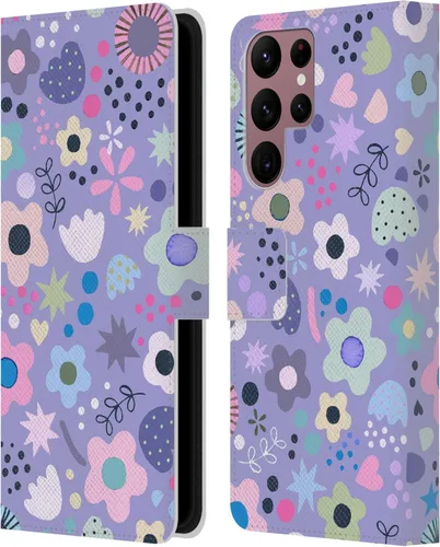 Vista 98 de Head Case Designs Officially Licensed Ninola Abstract Poppies Lilac Floral Leather Wallet Case Compatible with Samsung Galaxy A07 4G