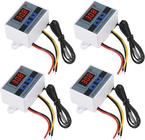 Vista 7 de UMLIFE 2 piezas XH-W3001 módulo controlador de temperatura LED digital, interruptor termostato digital con sonda impermeable, termostato electrónico