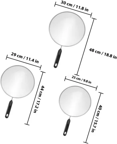Vista 2 de Splatter Screen with Handle Stainless Steel 3pcs for Frying Pan