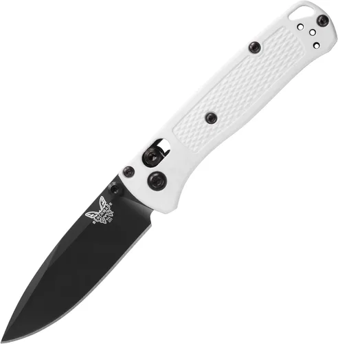 Vista 3 de Benchmade - Mini Bugout, al aire libre, cuchillo plegable EDC, hoja de punto de caída con mango de fibra de carbono negro (533-3)