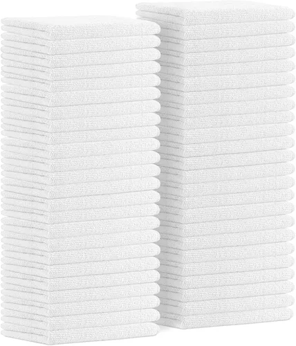 Vista 12 de Avalon Towels Paños de limpieza de microfibra (paquete de 48) – Tamaño 16 x 16 pulgadas, trapos de limpieza altamente absorbentes, sin pelusa Negro