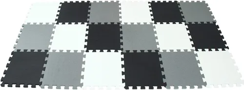 Vista 5 de Tapetes de juego para bebe, tapete de espuma en forma de rompecabezas para ejercicio, hogar y equipo de gimnasio, juguete suave para bebe Blanco