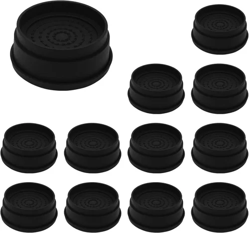 Vista 11 de 4 juegos de elevadores de muebles - elevadores de cama negros de 1", 2" o 3" pulgadas, elevadores redondos apilables resistentes para mesa, sofá