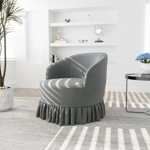 Vista 8 de Silla giratoria de barril de 360 grados, silla de club de barril giratoria de 360 grados, cómoda silla redonda para sala de estar, sillón de ocio