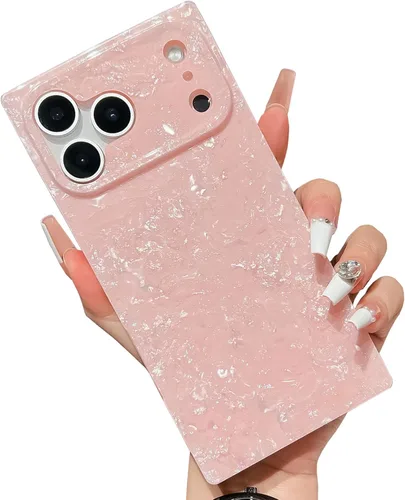 Vista 9 de Elegante funda con patrón de perlas compatible con iPhone, de borde rectangular, delgada, suave, de silicona de poliuretano termoplástico (TPU)