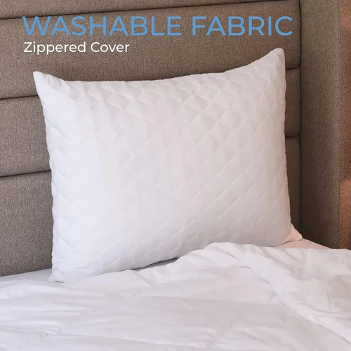 Vista 7 de Diamond Elegant - Almohadas de cama a granel para dormir tamaño Queen, paquete de 12 almohadas, almohadas de hotel para dormir de lado y boca abajo