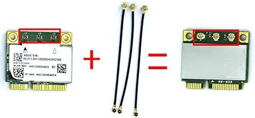 Vista 7 de HUYUN Antena IPEX 4 a IPEX 1 de 3 piezas para BCM94360CSAX / BCM94360CS2 / BCM94360CS2AX / BCM94352Z