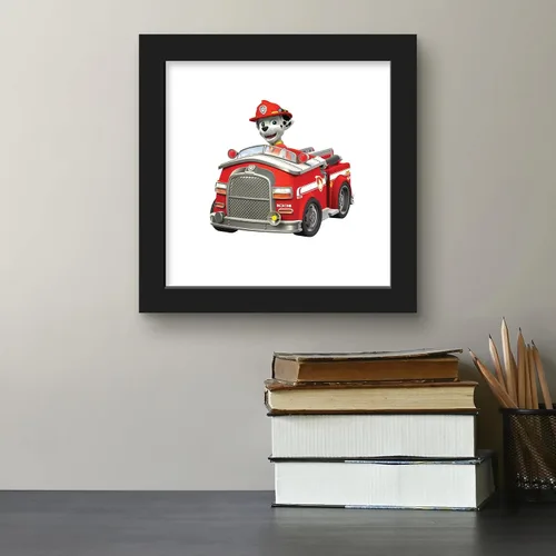 Vista 5 de Trends International Gallery Pops Nickelodeon PAW Patrol - Póster de pared de Marshall's Fire Engine, 12 x 12 pulgadas, versión enmarcada en negro