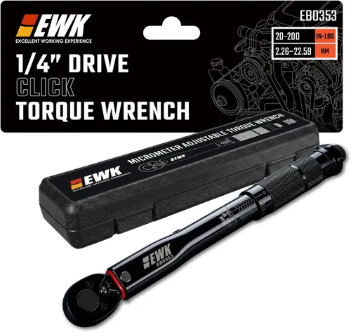 Vista 7 de EWK Llave dinamométrica de clic de 1/4" de 10-150 in-lb (1.13–16.95 Nm)