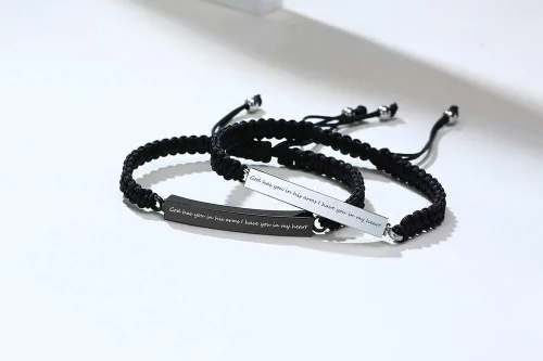 Vista 47 de Pulsera de urna personalizada para cenizas, recuerdos de joyería de cremación para mujeres y hombres, pulsera ajustable de cuerda tejida hecha a