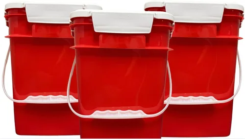 Vista 26 de House Naturals Cubo cuadrado de grado alimenticio de 4 galones con asas de plástico y tapa (paquete de 3) recipientes fabricados en Estados Unidos