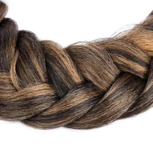 Vista 5 de Diadema de pelo sintético grueso, lanudo y esponjoso de 2 hebras de cabello trenzado, trenzado grueso, extensión elástica para mujeres y niñas