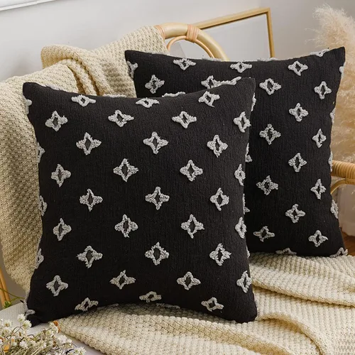 Vista 12 de vctops Juego de 2 fundas de cojín decorativas de algodón estilo bohemio copetudo, súper suaves y cómodas para sofá, cama, automóvil
