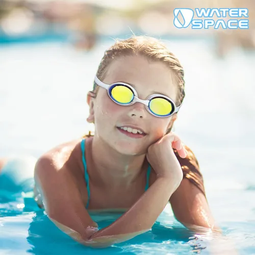 Vista 7 de Water Space Paquete de 2 gafas de natación con 3 piezas de nariz para niños jóvenes de 6 a 16 años, lentes espejadas, protección UV, antivaho y sin
