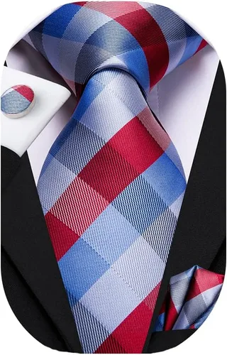 Vista 134 de Dubulle Corbata tejida de cachemira para hombre y gemelos de pañuelo para hombre, conjunto de gemelos para boda formal y negocios