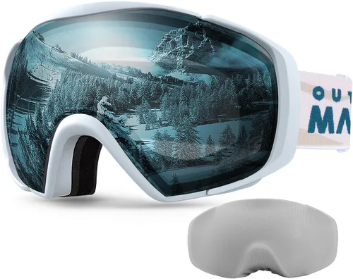 Vista 30 de OutdoorMaster - Gafas de esquí con cubierta, antivaho OTG para nieve/snowboard La cubierta integrada ayuda a proteger la lente, con ajuste OTG