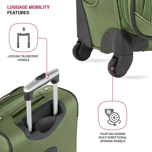 Vista 203 de SwissGear - Equipaje suave expandible Sion con ruedas, Negro