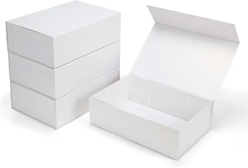 Vista 21 de Ditwis Caja de regalo de 12x9x4 pulgadas con tapa de cierre magnético, caja magnética negra y dorada para boda, propuesta de padrinos y damas
