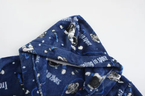 Vista 3 de Albornoces para niños y niñas, batas de baño con capucha para niños, batas de franela suave, ropa de dormir, regalo para niños y niñas
