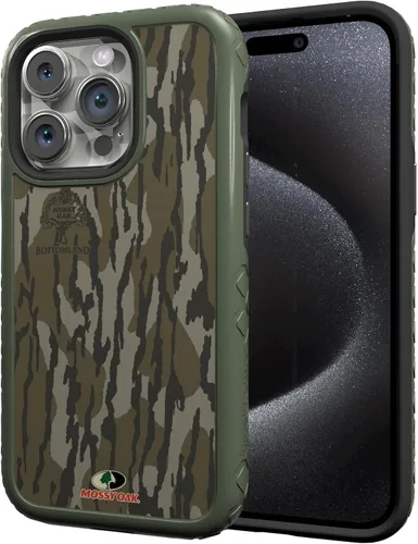 Vista 48 de cellhelmet Mossy Oak Agua Yellowfin Funda de doble capa en morado lila diseñada para iPhone 13 Pro Max a prueba de golpes y caídas, duradera