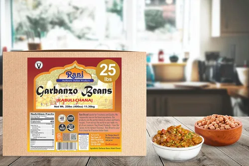 Vista 3 de Rani Garbanzo Frijoles (Kabuli Chana) 400 oz (25 libras) 25 lbs / 11.36kg Caja a granel ~ Todo natural Vegano Apto para gluten Sin OMG