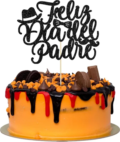 Vista 16 de 24 adornos para cupcakes con temática de sombrero para el Día del Padre, con purpurina azul, mejores selecciones de cupcakes para papá, decoraciones