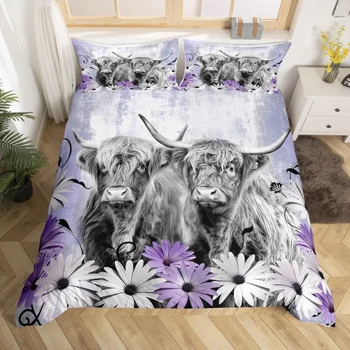 Vista 10 de Funda de edredón de oso de caza, tamaño individual, juego de ropa de cama rústica de animales del bosque para niños y niñas, funda de edredón a Oso