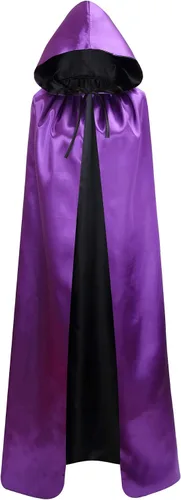 Vista 3 de Makroyl Capa reversible unisex con capucha para Navidad, Halloween, fiesta, vampiros, disfraces de cosplay