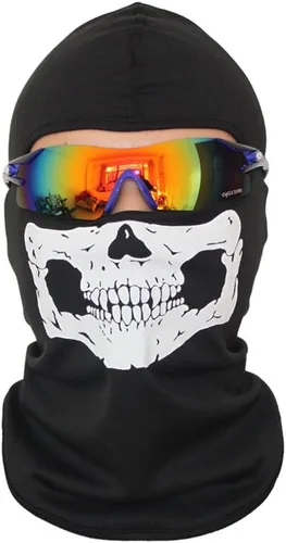 Vista 6 de 4 máscaras de calavera para la cabeza, bandana para Halloween, pasamontañas, transpirables, polaina para el cuello, bufanda para montar